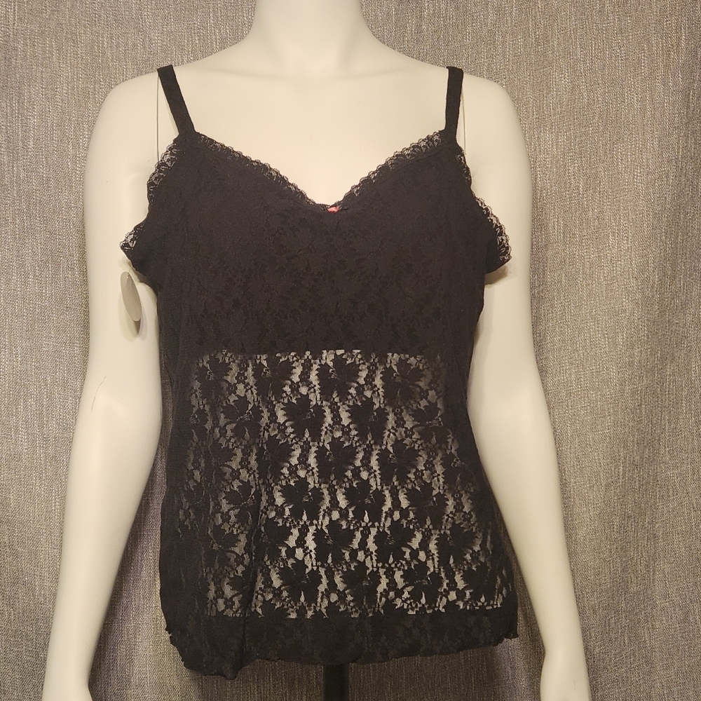 Secret Treasures Lingerie Lace Spaghetti Strap Full Figure 2X Black